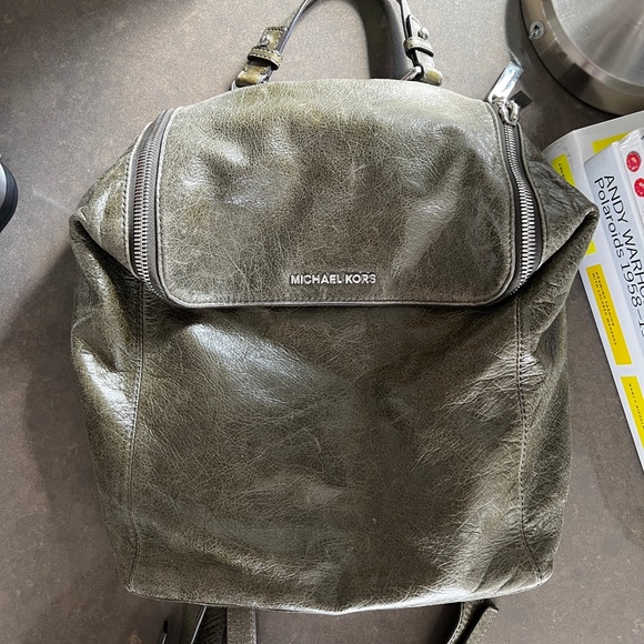 Michael Kors Handbags - COPY - Michael Kors Crinkled Leather Backpack Purse